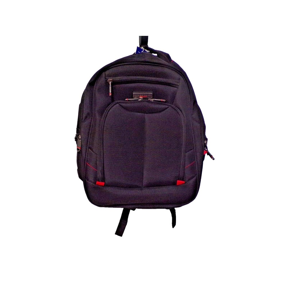 American Travler Black & Red Backpack with Tag Tons of Storage Side Pockets Too!